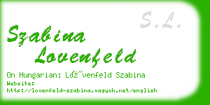 szabina lovenfeld business card